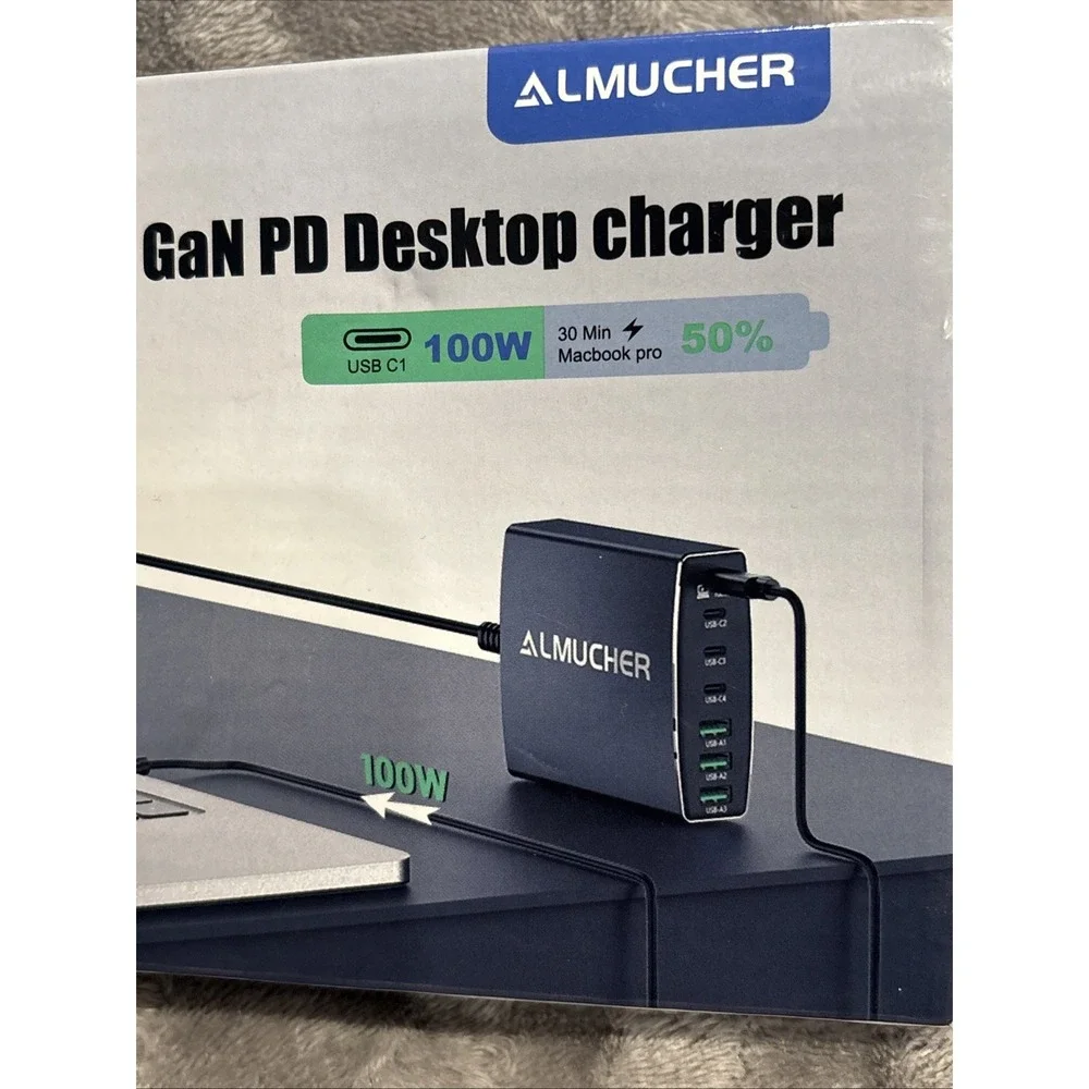 Almucher GaN PD Desktop Charger‎ 100W Fast charge.